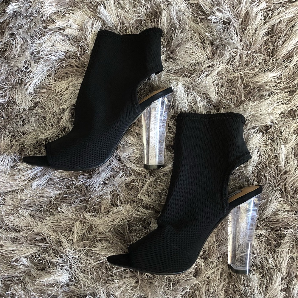 Steve Madden clear heel bootie